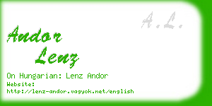 andor lenz business card